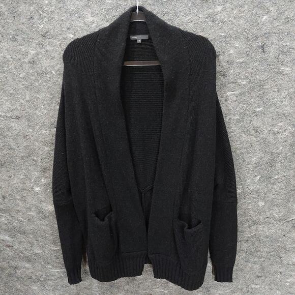 Vince Open-Front Cardigan Women's Small Black Yak Wool Blend Minimalist Casual - Picture 1 of 9